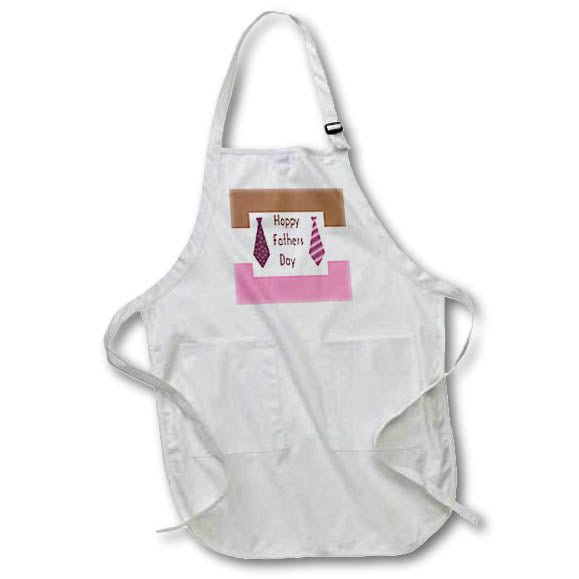 Apron - Image of Two Dress Ties Sit On Neapolitan Ice Cream Color With Text lens Art by Florene - Happy Fathers Day