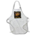 Apron - Image of Pretty Sunset With Dad Holding Child On Black Gold Painting lens Art by Florene - Happy Fathers Day