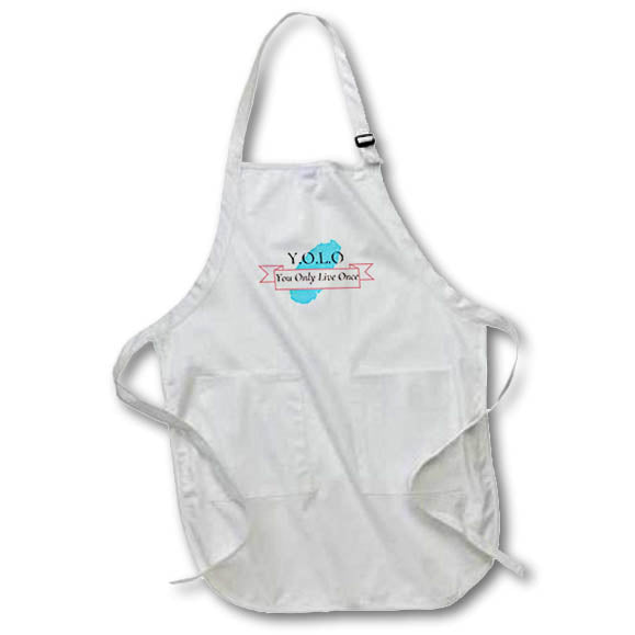 Apron - Image with a text YOLO You only live once. s Sayings Collection about LIFE