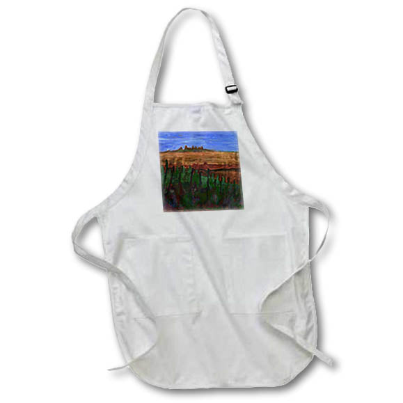 Apron - PHOTO OF BROWN AND GREEN IMPRESSIONISTIC LANDSCAPE DYLAN SEIBOLD - HANDICRAFTS