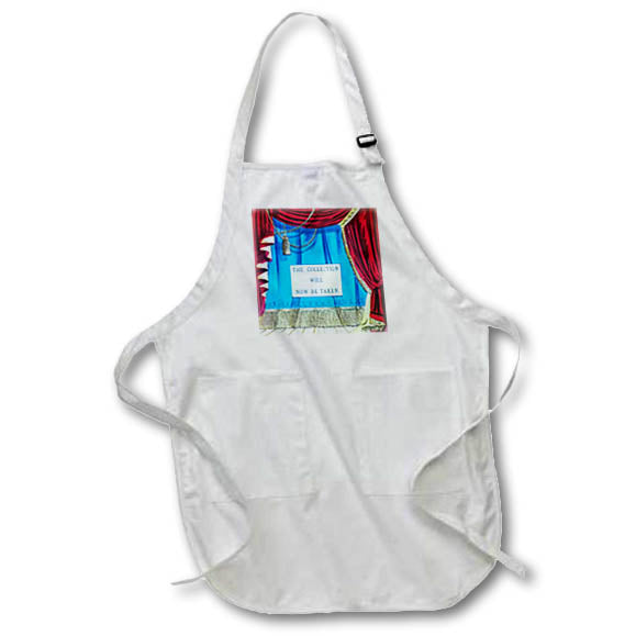 Apron - Vintage Magic Lantern Slide The Collection Will Now Be Taken Magic Lantern Slides