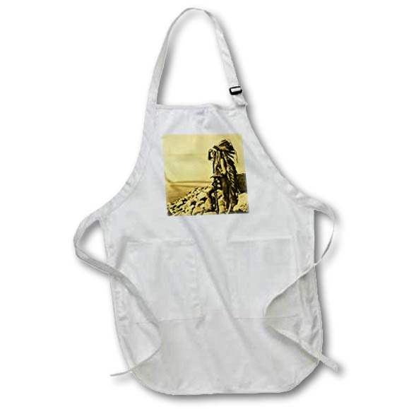 Apron - Keystone Magic Lantern Slide Omaha Indian in Headdress Vintage Magic Lantern Slides