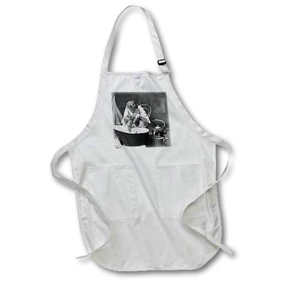 Apron - Magic Lantern Slide Circa 1890 Victorian Photo Bath Time Magic Lantern Slides