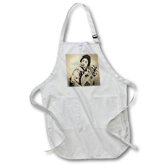 Apron - Magic Lantern Slide Japanese Geisha Musician Biwa Gagaku Magic Lantern Slides