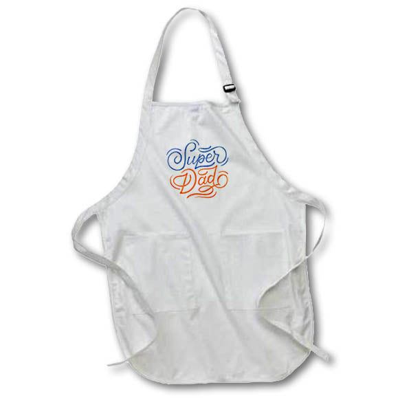 Apron - Unique Lettering  of Greetings for Fathers Day with a Text of Super Dad 3dRose-Fathers Day Greetings