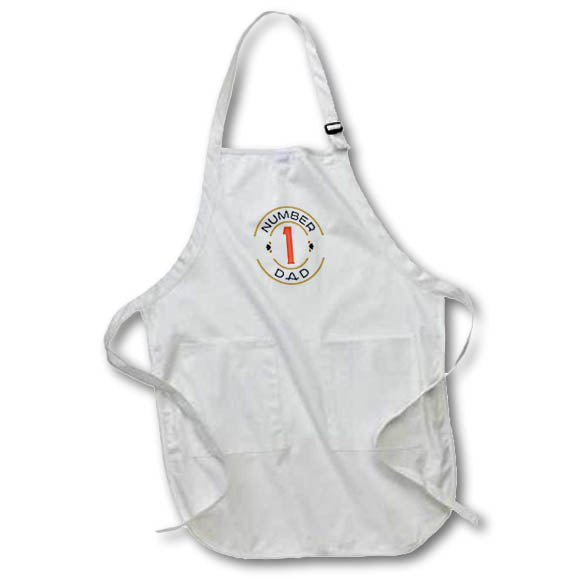 Apron - Creative Greetings for Fathers Day with a Text of Number 1 Dad 3dRose-Fathers Day Greetings