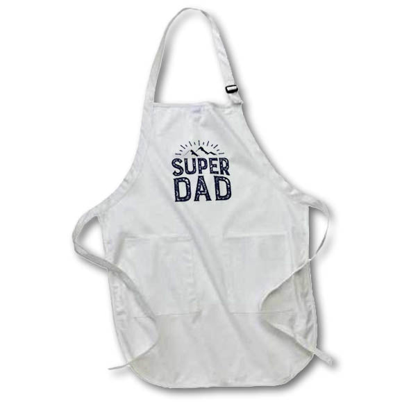 Apron - Creative Greetings for Fathers Day with a Text of Super Dad 3dRose-Fathers Day Greetings
