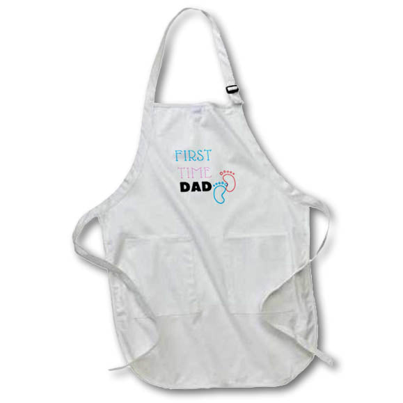 Apron - Sweet Greetings for Fathers Day with a Text of First Time Dad 3dRose-Fathers Day Greetings