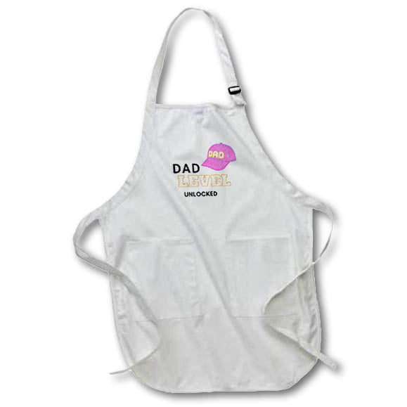 Apron - Cute Cap Graphic Art for Dad with a Text of  Dad Level Unlocked 3dRose-Fathers Day Greetings