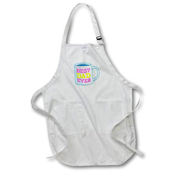 Apron - Simple Greetings for Fathers Day  with a Text of Best Dad Ever 3dRose-Fathers Day Greetings