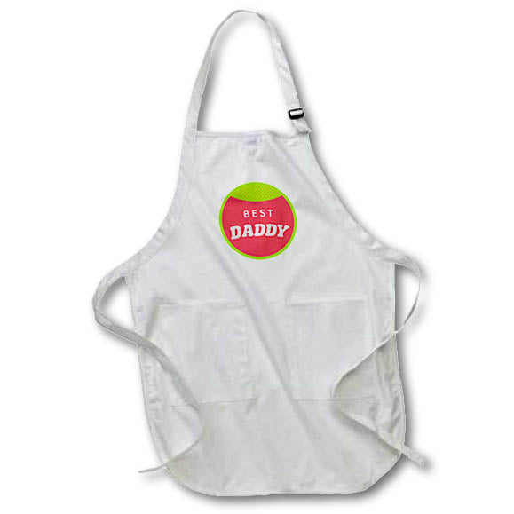 Apron - Simple Greetings for Fathers Day with a Text of Best Daddy 3dRose-Fathers Day Greetings