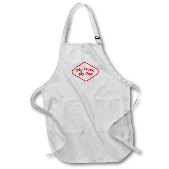Apron - Sweet Greetings for Fathers Day with a Text of My Hero My Dad 3dRose-Fathers Day Greetings