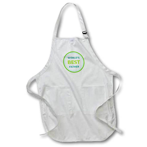 Apron - Simple Greetings for Fathers Day With A Text of Worlds Best Dad 3dRose-Fathers Day Greetings