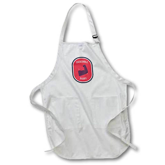 Apron - Simple Greetings for Fathers Day with a Text Of Incredibale Daddy 3dRose-Fathers Day Greetings
