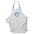 Apron - Blue and Pink Heart Shape Outline Rosette - Heart