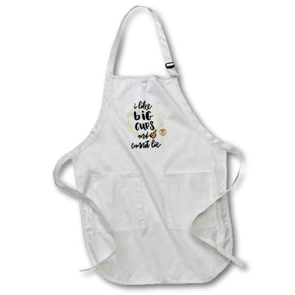 Apron - Image with a text I like big cups and I cannot lie s Sayings Collection about COFFEE