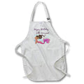 Apron - Happy Birthday Little Mermaid With A Cute Mermaid In Pink Birthdays
