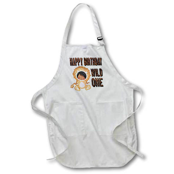 Apron - Happy Birthday Wild One Cute Little Girl In A Lion Costume Birthdays