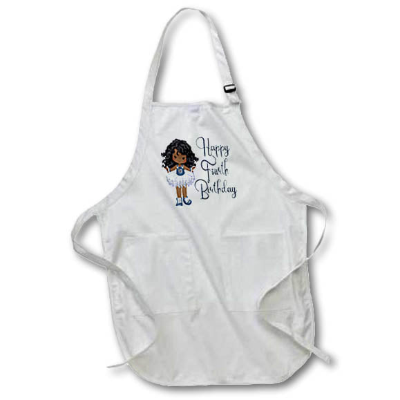Apron - Happy Fourth Birthday With A Little Black Girl In A Tutu Birthdays