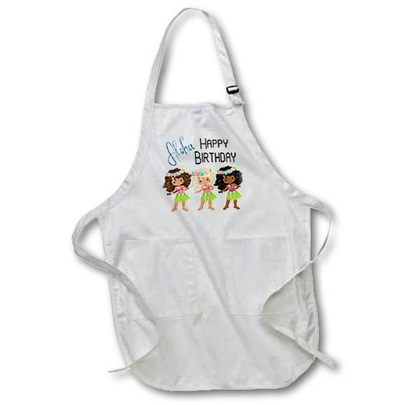 Apron - Aloha Happy Birthday With Hula Dancers Birthdays