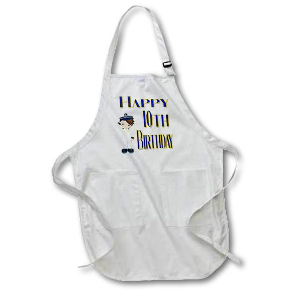 Apron - Happy 10th Birthday With A Cute Military Navy Boy Birthdays