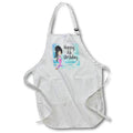 Apron - Happy 7th Birthday With A Cute Dark Haired Mermaid In Pink Birthdays