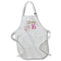 Apron - Happy Sweet 16 In Image Of Gold and Pink With A Floral Eiffel Tower Birthdays