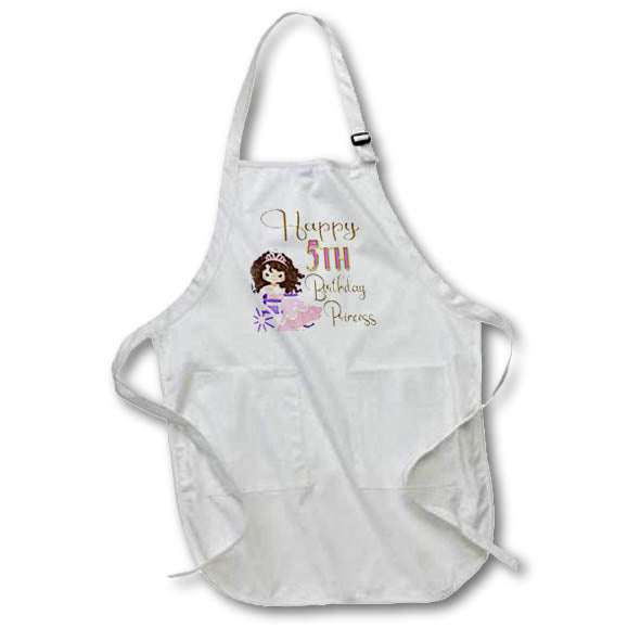 Apron - Happy 5th Birthday With A Princess In A Wheelchair Birthdays