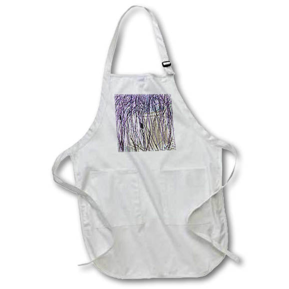 Apron - Image of Purple Spider Plant In Tin Country Pail lens Art by Florene - Surreal Funky Color Photos