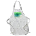 Apron - Image of Tiki Hut On River in Aqua Water Lime Green Sky lens Art by Florene - Surreal Funky Color Photos