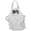Apron - Image of Iwo Jima Statue In Black White And Brown lens Art by Florene - Surreal Funky Color Photos