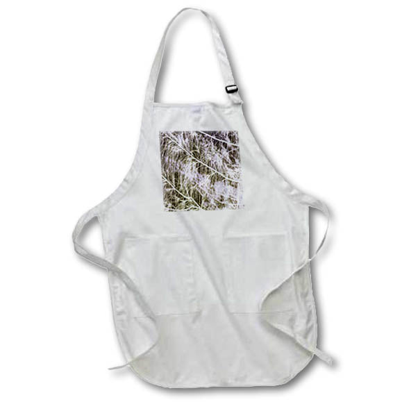 Apron - Image of Closeup of Pine Needles In White and Greenish lens Art by Florene - Surreal Funky Color Photos
