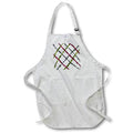 Apron - Image of Metallic Green Burgundy And Silver Modern Plaid lens Art by Florene - Minimalist And Modern