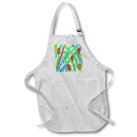 Apron - Image of Smudged Painting With Lime Red And Aqua Pattern lens Art by Florene - Minimalist And Modern