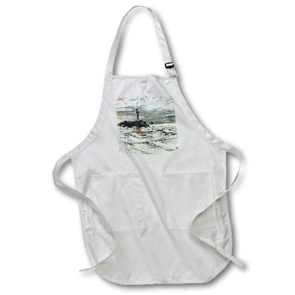 Apron - Magic Lantern Slide Hand Colored Lighthouse Rough Waters Magic Lantern Slides