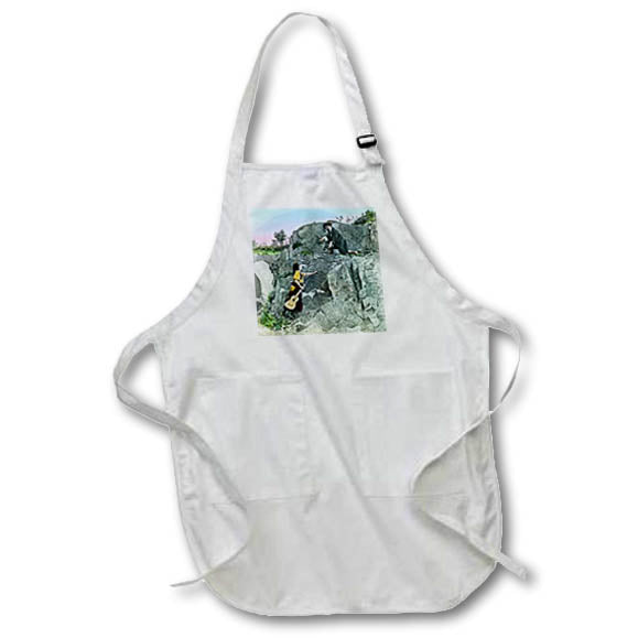 Apron - Magic Lantern Slide Rosie the Rambler and Her Beau Vintage Magic Lantern Slides