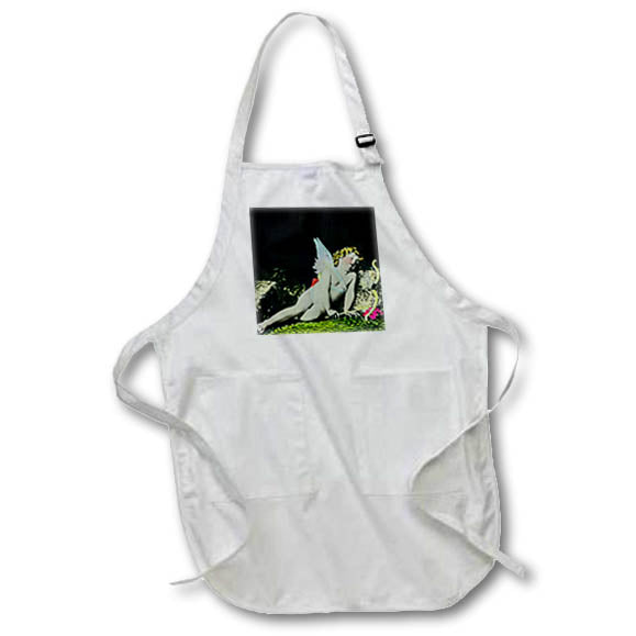 Apron - Magic Lantern Slide Vintage Sleeping Cupid Valentines Day Magic Lantern Slides