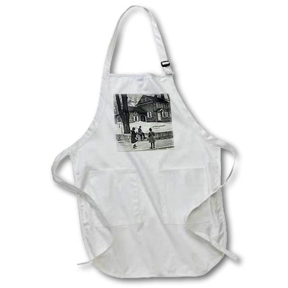 Apron - Magic Lantern Slide Vintage Keystone Visiting Washingtons Headquarters Magic Lantern Slides
