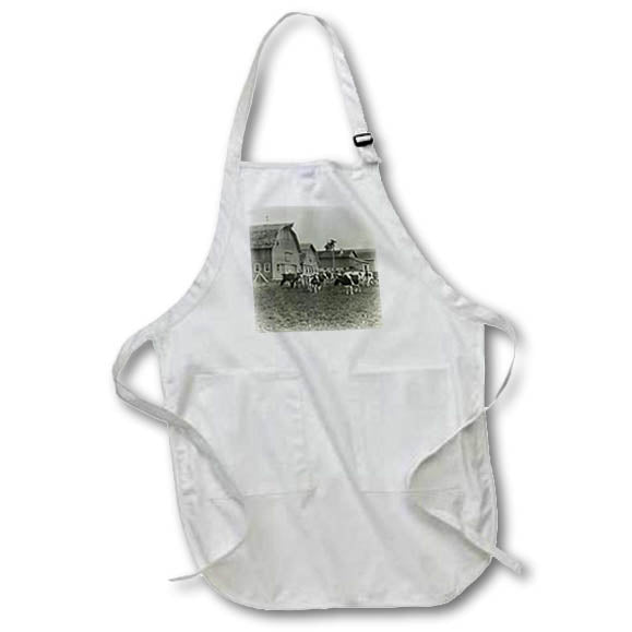 Apron - Magic Lantern Slide Holstein Cattle Barns Wisconsin Farming Magic Lantern Slides