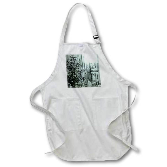 Apron - Magic Lantern Slide Babys First Christmas Vintage Christmas Magic Lantern Slides