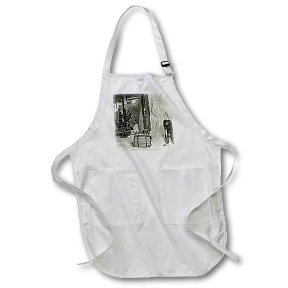 Apron - Magic Lantern Slide Packing Salt St. Clair Michigan Salt Mines Vintage Magic Lantern Slides