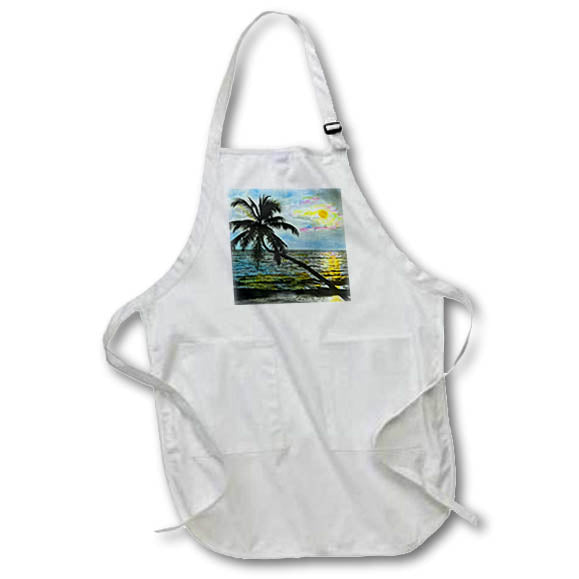 Apron - Magic Lantern Slide Golden Sunset in Honolulu Hawaii Vintage Magic Lantern Slides