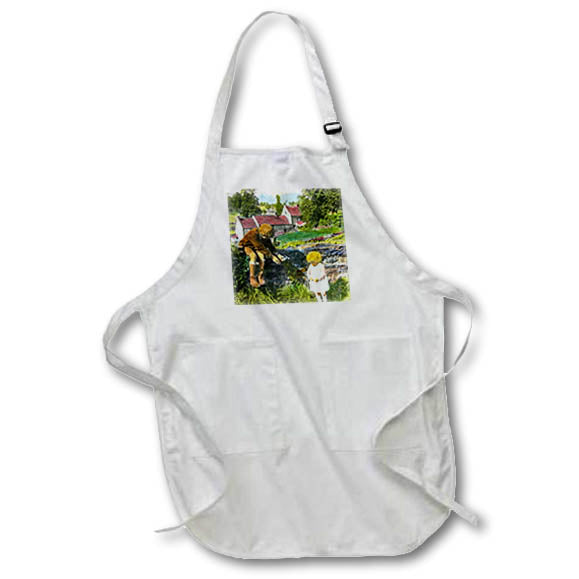 Apron - Magic Lantern Slide Norwegian Countryside Country Children Vintage Magic Lantern Slides