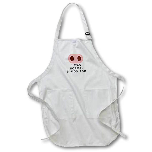 Apron - Cute Image of Pigs with Text of I was Normal 3 Pigs Ago 3dRose-Funny Quotes