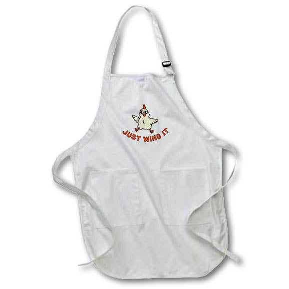 Apron - Cute Image of Chicken with Text of Just Wing It 3dRose-Funny Quotes