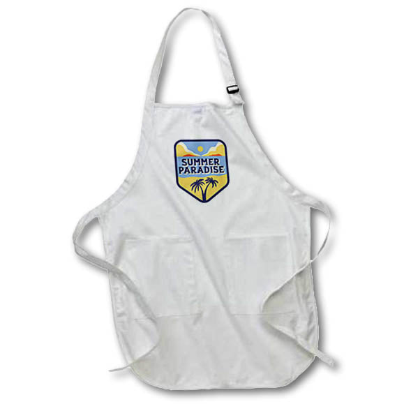 Apron - Summer Graphic with Text of Summer Paradise 3dRose-Summer Graphic Art