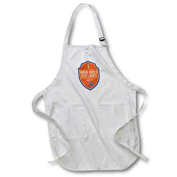 Apron - Summer Graphic with Text of Wave Rider Sea Lover 3dRose-Summer Graphic Art