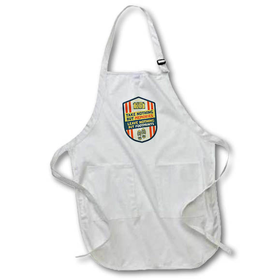 Apron - Summer Graphic with Text of Take Nothing But Memories,Leave Nothing but Footprints 3dRose-Summer Graphic Art
