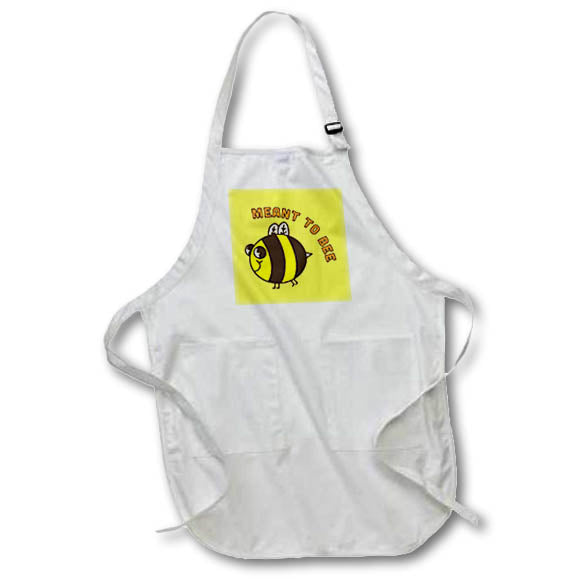 Apron - Cute Bee Image With Funny Text of Meant To Bee 3dRose-Funny Quotes