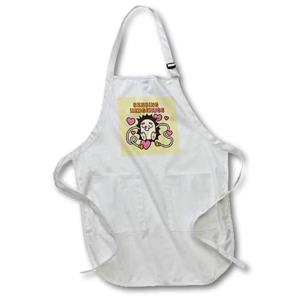 Apron - Cute Hedge Image with Funny Text of Sending HedgeHugs 3dRose-Funny Quotes